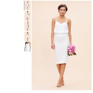 Dress the Population Alondra Lace Blouson Fitted Sheat Cocktail Dress Medium